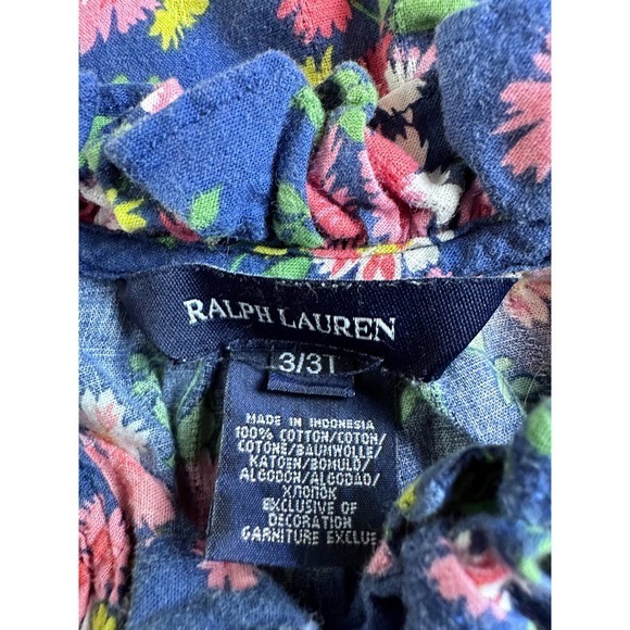 Ralph Lauren Blue Floral Kids Blouse - Picture 5 of 8